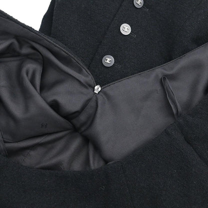 Chanel Setup Suit Jacket Top Skirt Black