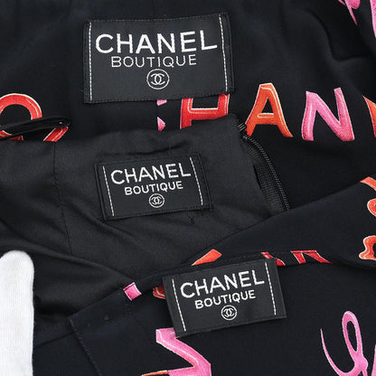 Chanel Setup Suit Jacket Top Skirt Black