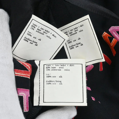 Chanel Setup Suit Jacket Top Skirt Black