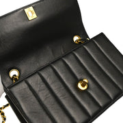 Chanel 1994-1996 Mademoiselle Black Lambskin Shoulder Bag