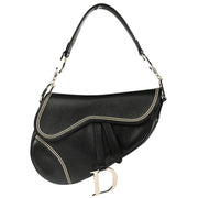 Christian Dior 2004 Black Leather Saddle Handbag