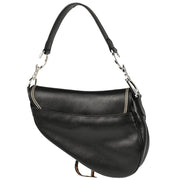 Christian Dior 2004 Black Leather Saddle Handbag