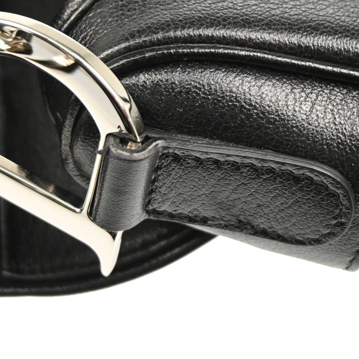 Christian Dior 2004 Black Leather Saddle Handbag