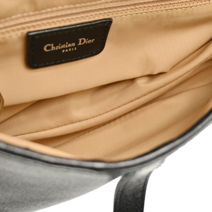 Christian Dior 2004 Black Leather Saddle Handbag