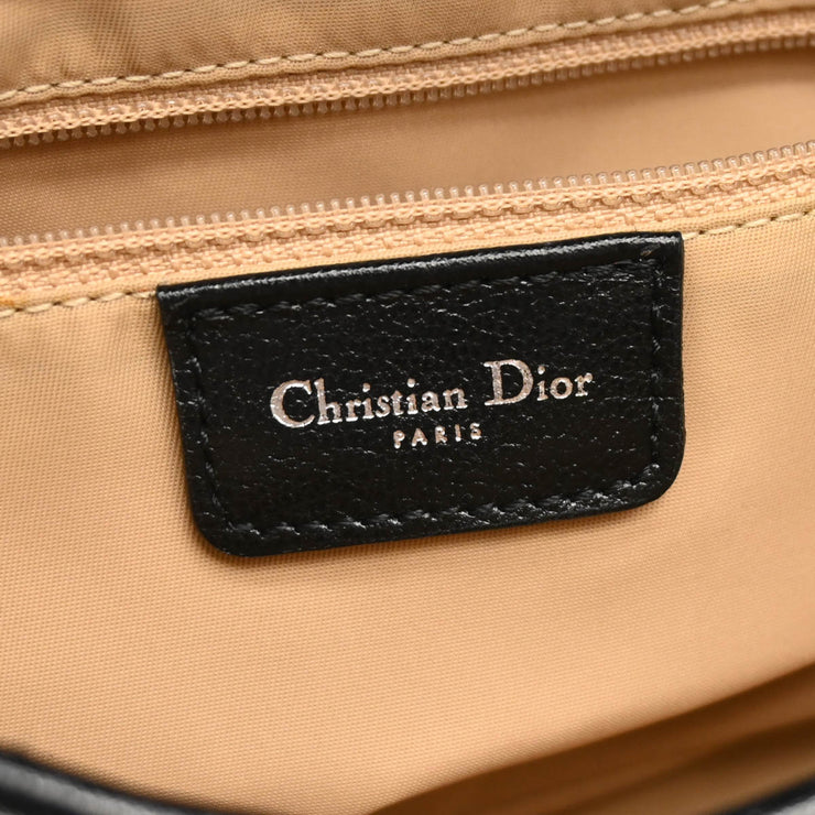 Christian Dior 2004 Black Leather Saddle Handbag