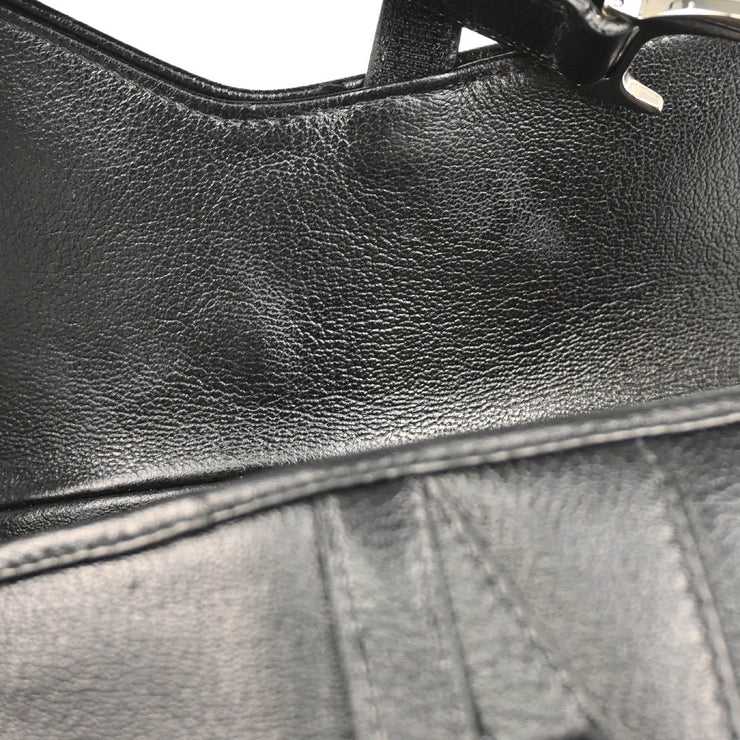 Christian Dior 2004 Black Leather Saddle Handbag
