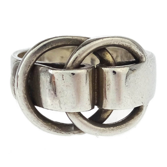Hermes Deux Anneaux Ring Silver #50
