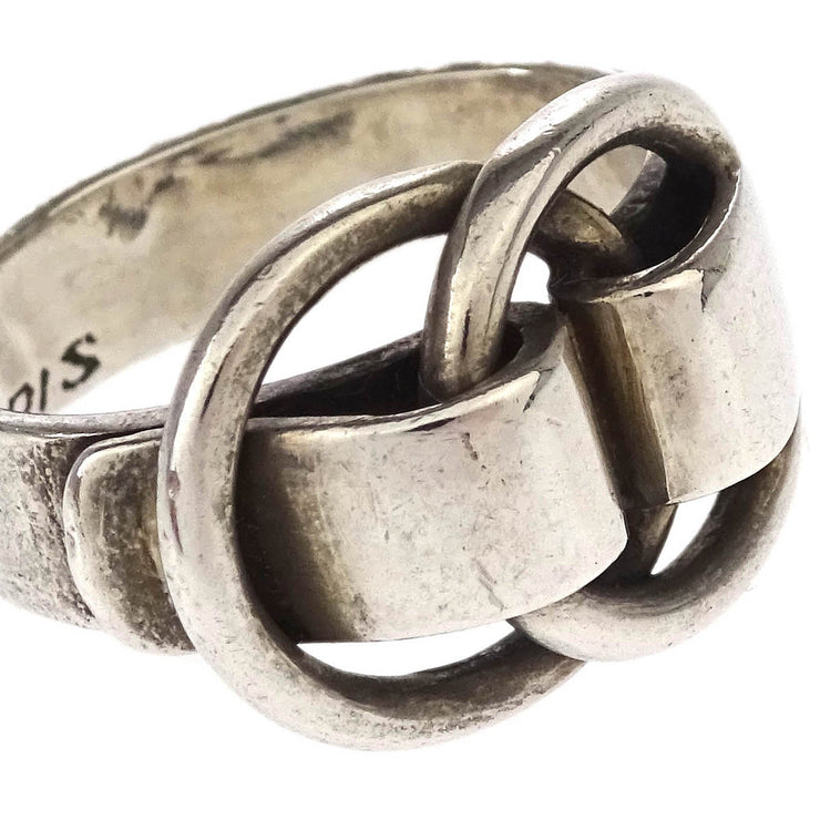 Hermes Deux Anneaux Ring Silver #50