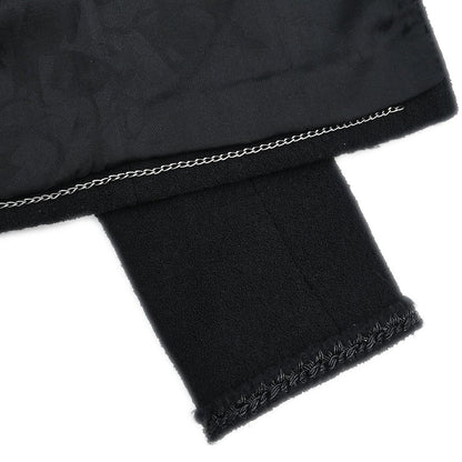 Chanel 2008 Single Breasted Collarless Jacket Black #38