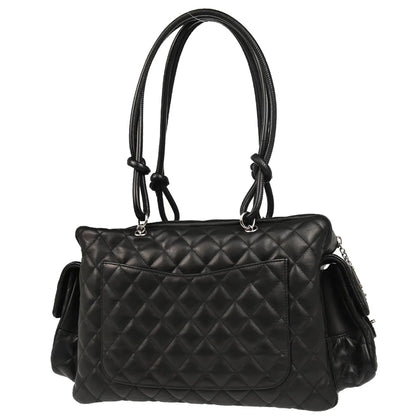 Chanel 2003-2004 Black Calfskin Cambon Ligne Reporter Bag Handbag