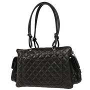 Chanel 2003-2004 Black Calfskin Cambon Ligne Reporter Bag Handbag