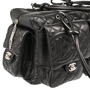 Chanel 2003-2004 Black Calfskin Cambon Ligne Reporter Bag Handbag