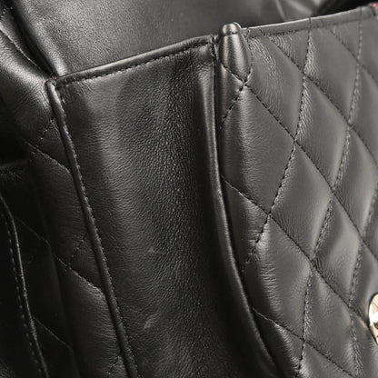 Chanel 2003-2004 Black Calfskin Cambon Ligne Reporter Bag Handbag