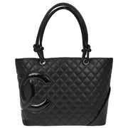 Chanel 2008-2009 Black Calfskin Cambon Ligne Tote Handbag