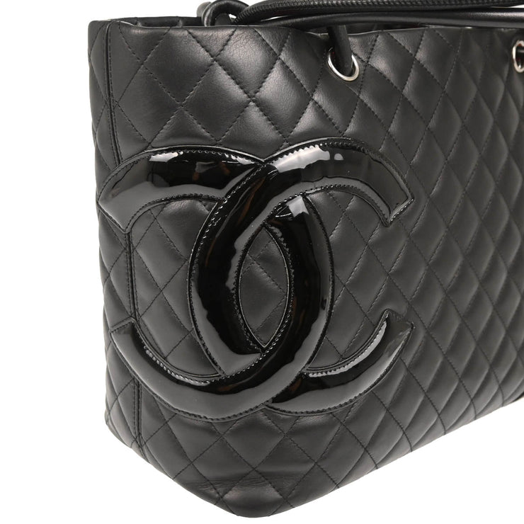 Chanel 2008-2009 Black Calfskin Cambon Ligne Tote Handbag