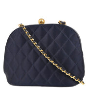 Chanel 1994-1996 Navy Satin Shoulder Bag