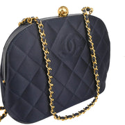 Chanel 1994-1996 Navy Satin Shoulder Bag
