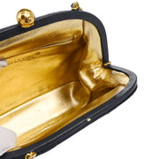 Chanel 1994-1996 Navy Satin Shoulder Bag