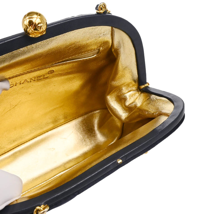 Chanel 1994-1996 Navy Satin Shoulder Bag