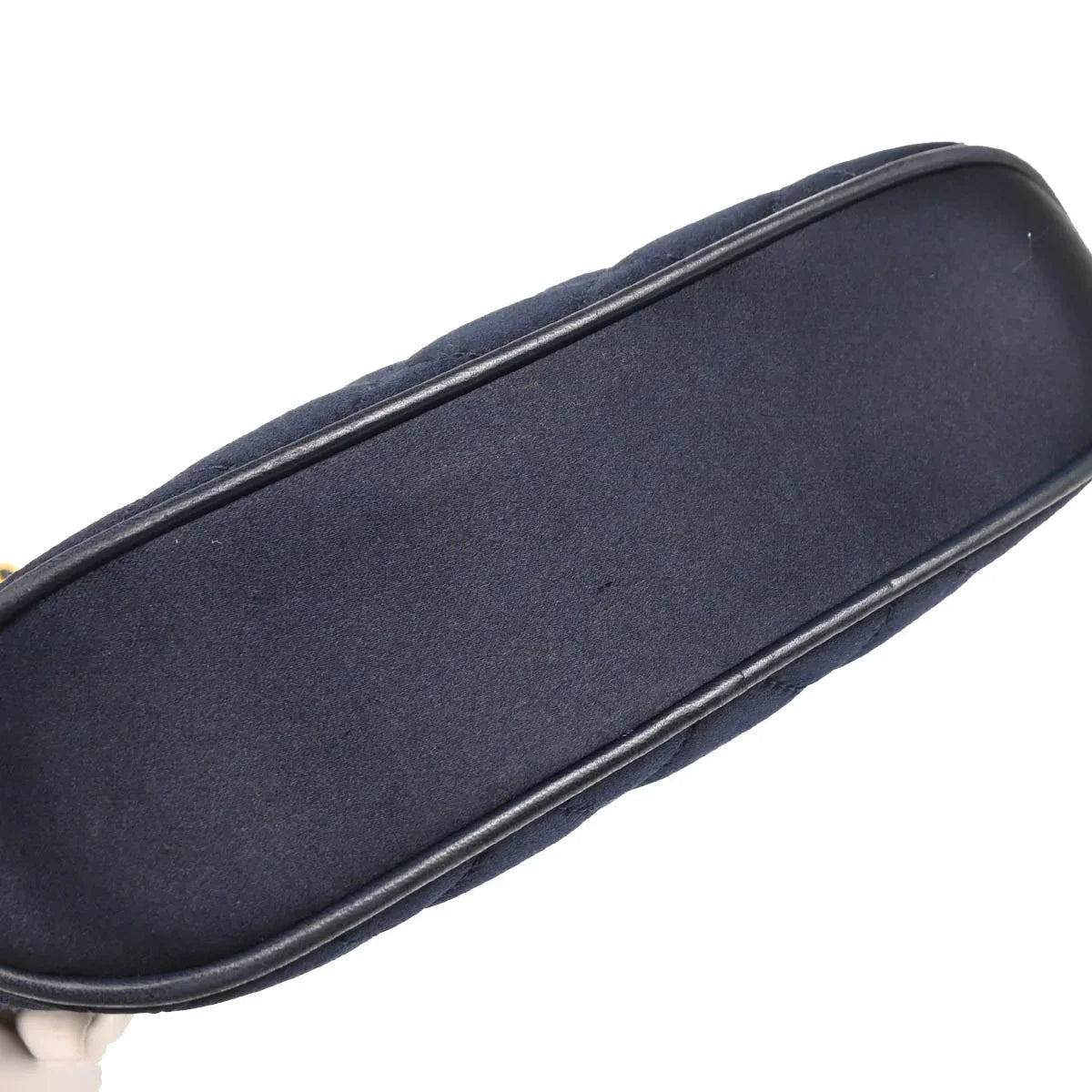 Chanel 1994-1996 Navy Satin Shoulder Bag