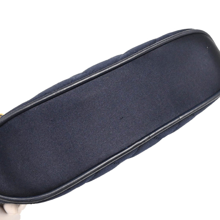 Chanel 1994-1996 Navy Satin Shoulder Bag