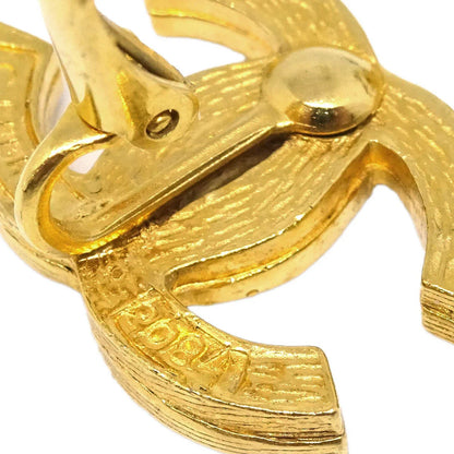 Chanel Gold CC Earrings Clip-On Rhinestone 2084