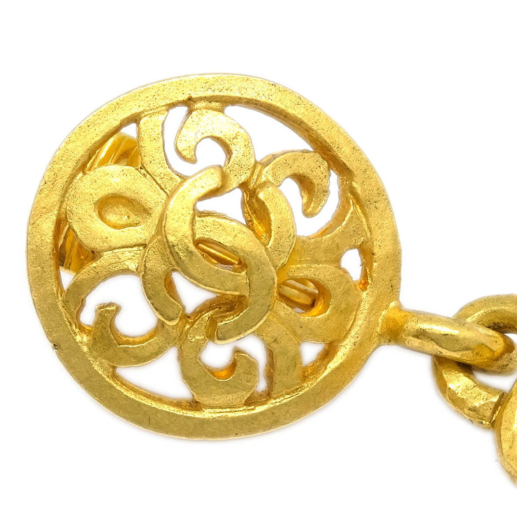 Chanel Dangle Bell Earrings Clip-On Gold 95P