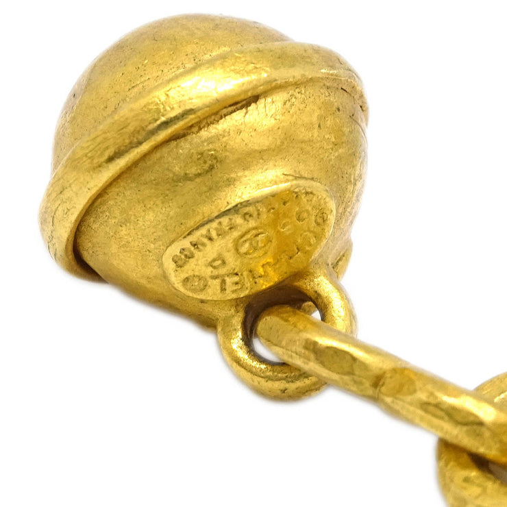 Chanel Dangle Bell Earrings Clip-On Gold 95P