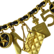 Chanel Gold Black Icon Chain Belt 94A Small Good
