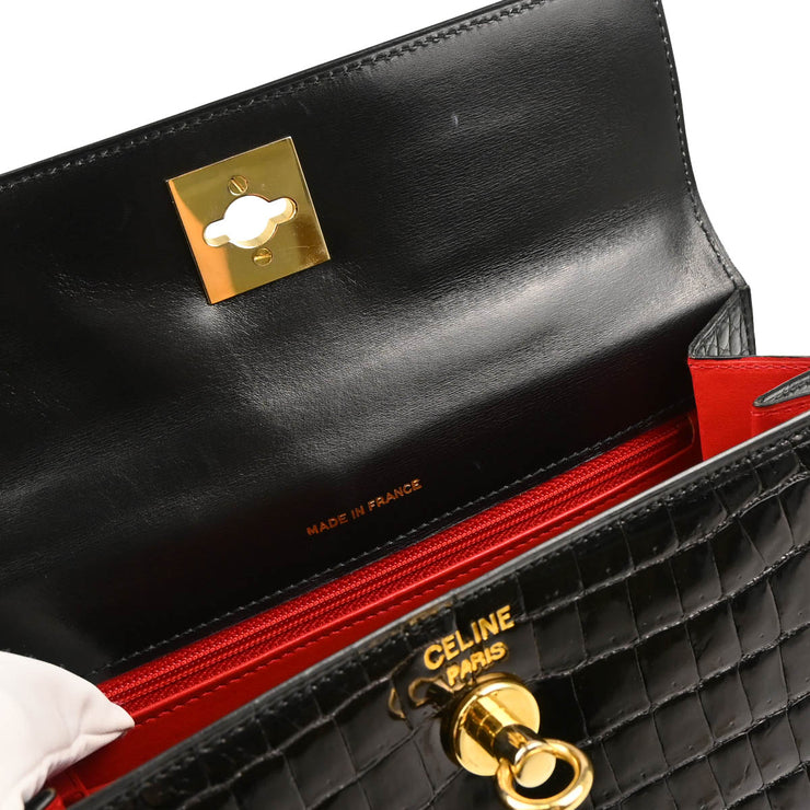 Celine * Black Crocodile Handbag