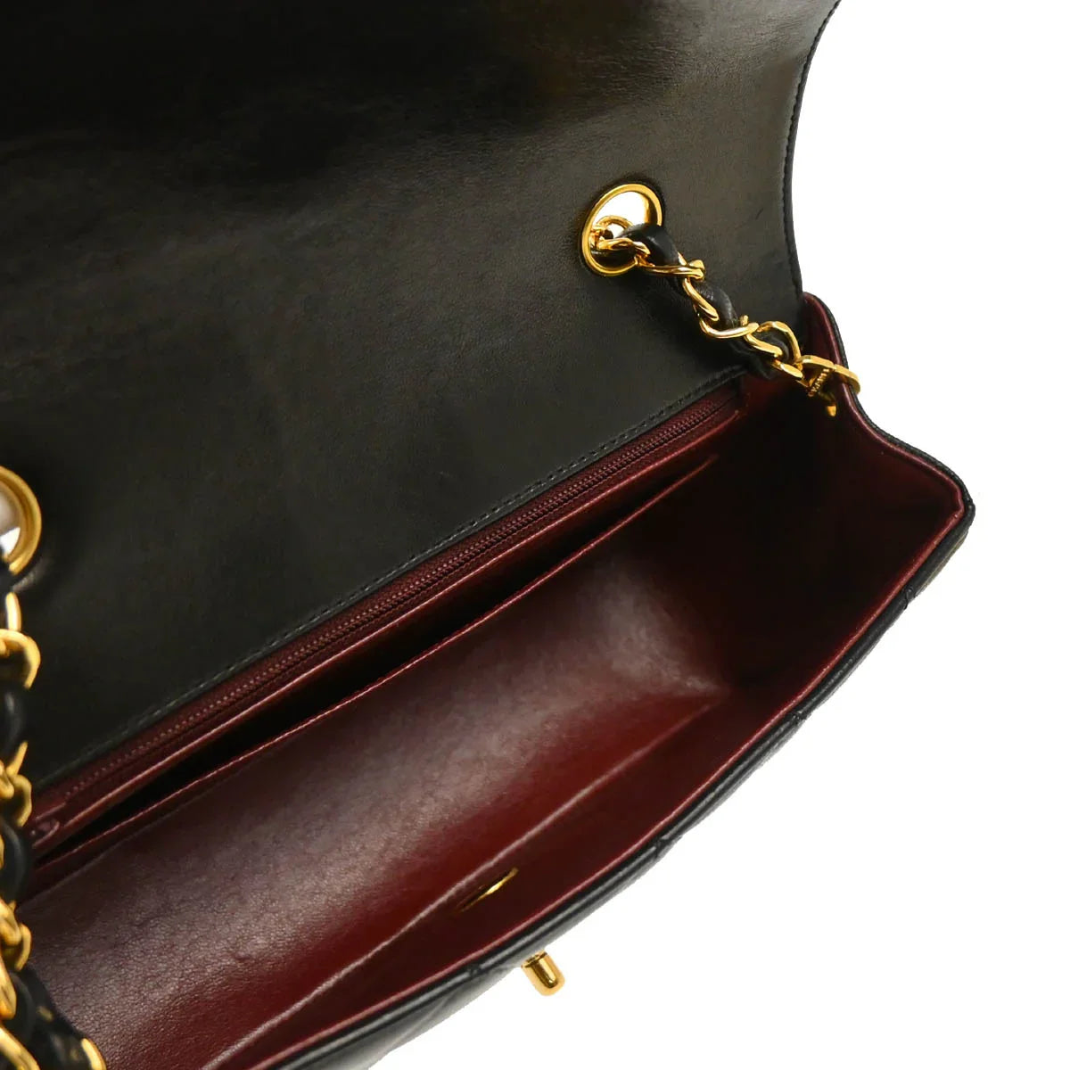 Chanel 1991-1994 Black Lambskin Small Diana Shoulder Bag