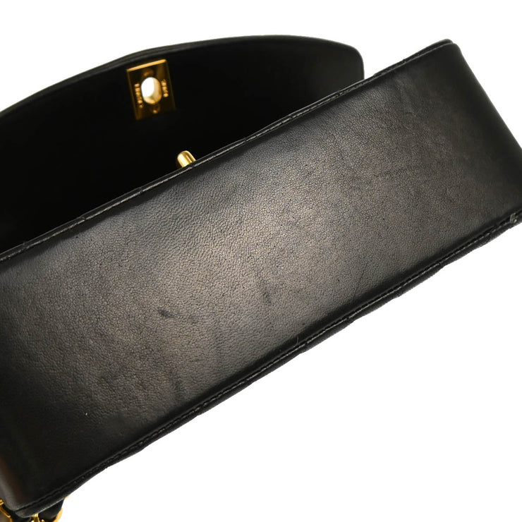 Chanel 1991-1994 Black Lambskin Small Diana Shoulder Bag