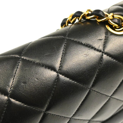 Chanel 1991-1994 Black Lambskin Small Diana Shoulder Bag