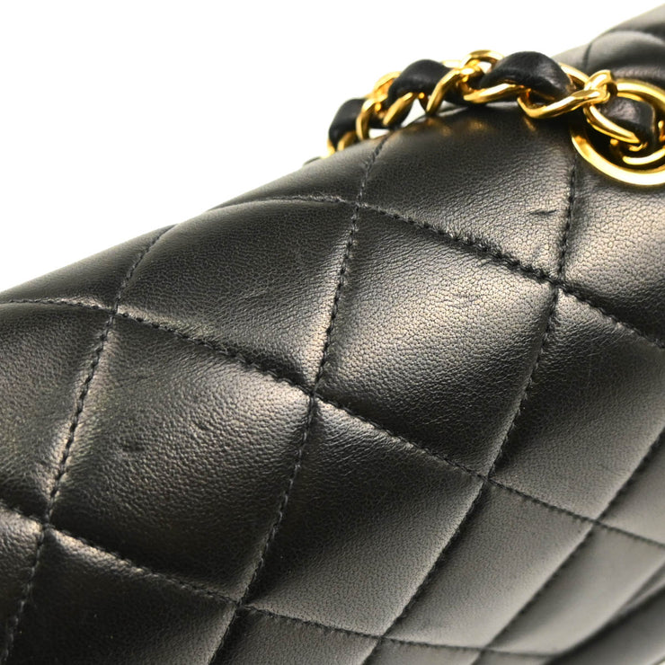 Chanel 1991-1994 Black Lambskin Small Diana Shoulder Bag