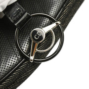 Christian Dior 2001 Black Red Canvas Leather Cadillac Saddle Handbag