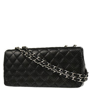 Chanel 2006-2008 Black Perforated Lambskin East West Shoulder Bag