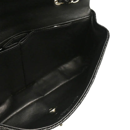 Chanel 2006-2008 Black Perforated Lambskin East West Shoulder Bag