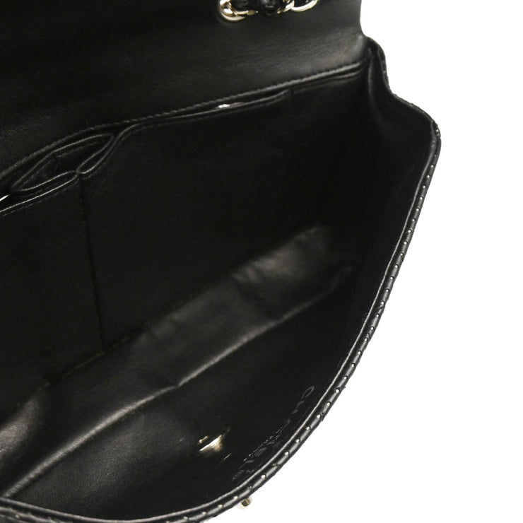 Chanel 2006-2008 Black Perforated Lambskin East West Shoulder Bag