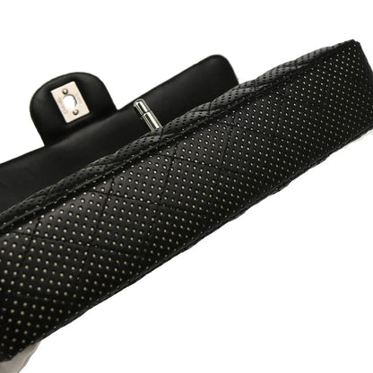 Chanel 2006-2008 Black Perforated Lambskin East West Shoulder Bag