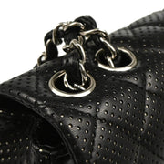 Chanel 2006-2008 Black Perforated Lambskin East West Shoulder Bag