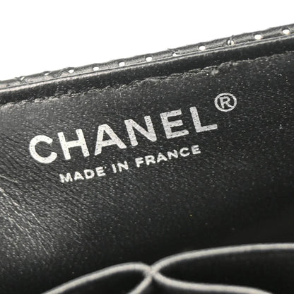 Chanel 2006-2008 Black Perforated Lambskin East West Shoulder Bag