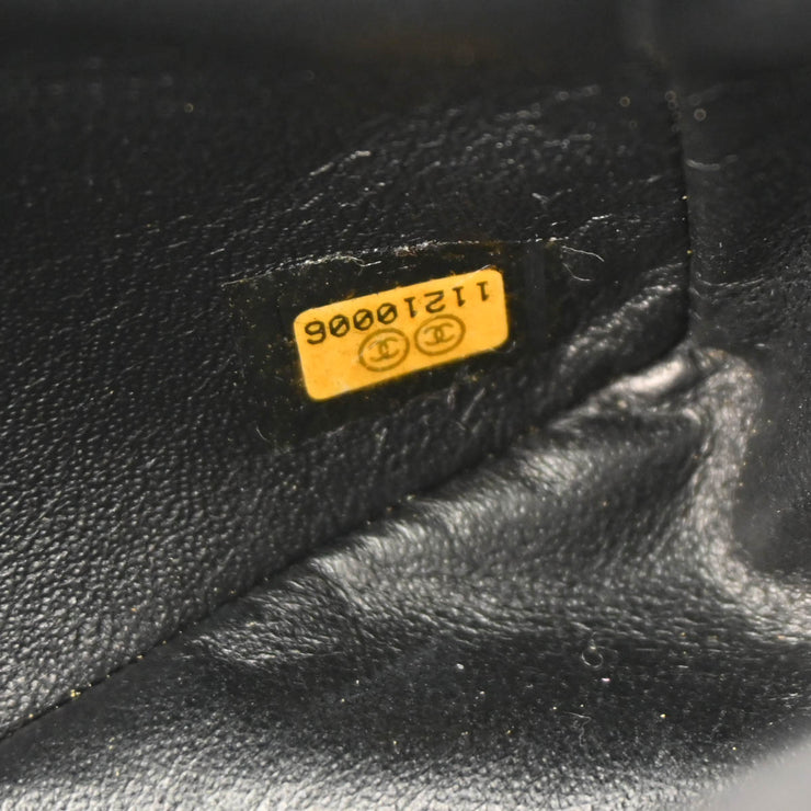 Chanel 2006-2008 Black Perforated Lambskin East West Shoulder Bag