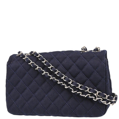 Chanel 2008-2009 Navy Cotton Cruise Line Shoulder Bag