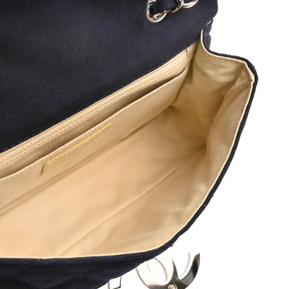 Chanel 2008-2009 Navy Cotton Cruise Line Shoulder Bag