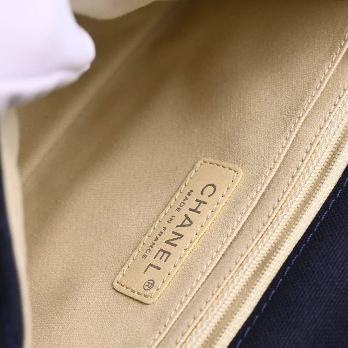 Chanel 2008-2009 Navy Cotton Cruise Line Shoulder Bag