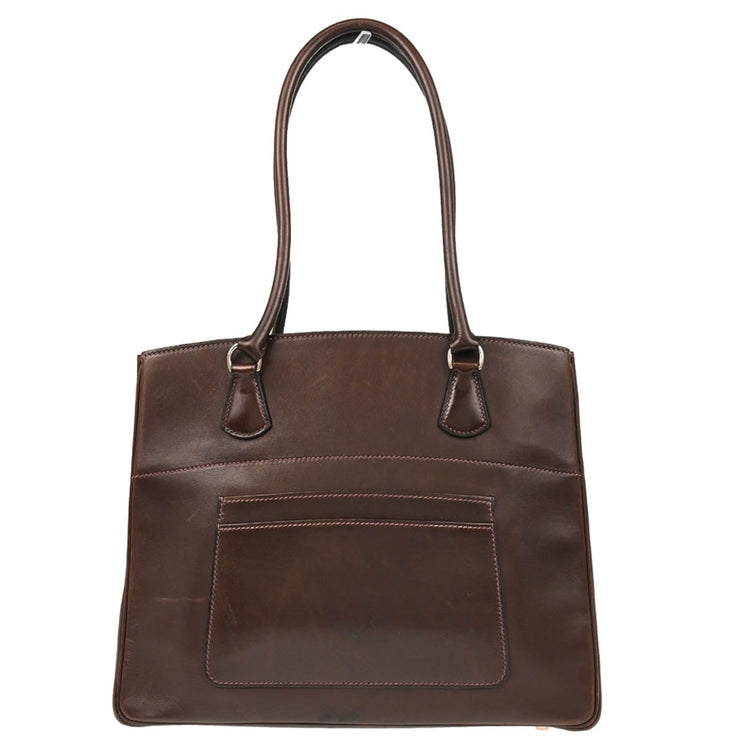 Hermes 2001 Chocolat Tadelakt La Tote Handbag