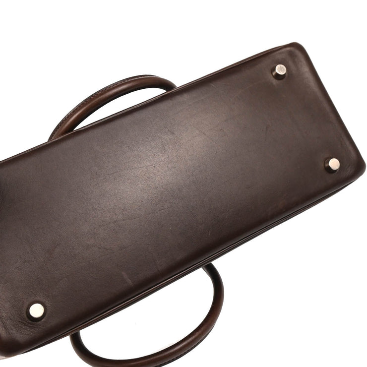 Hermes 2001 Chocolat Tadelakt La Tote Handbag