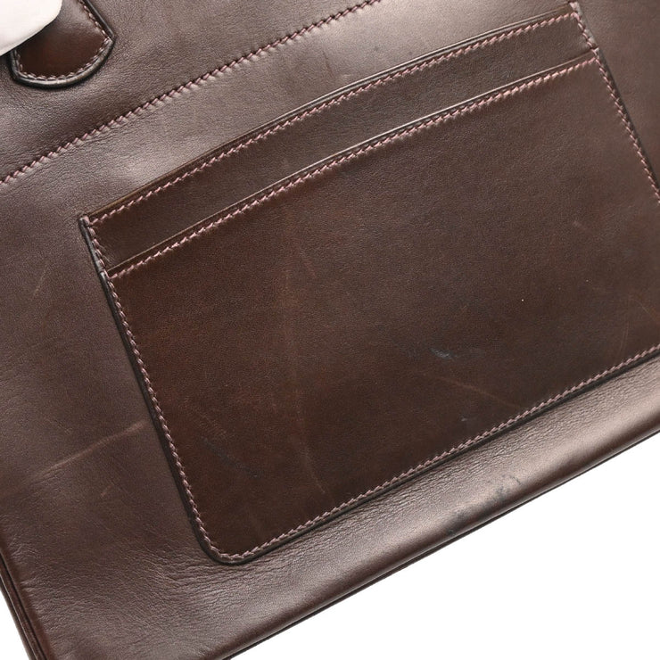 Hermes 2001 Chocolat Tadelakt La Tote Handbag