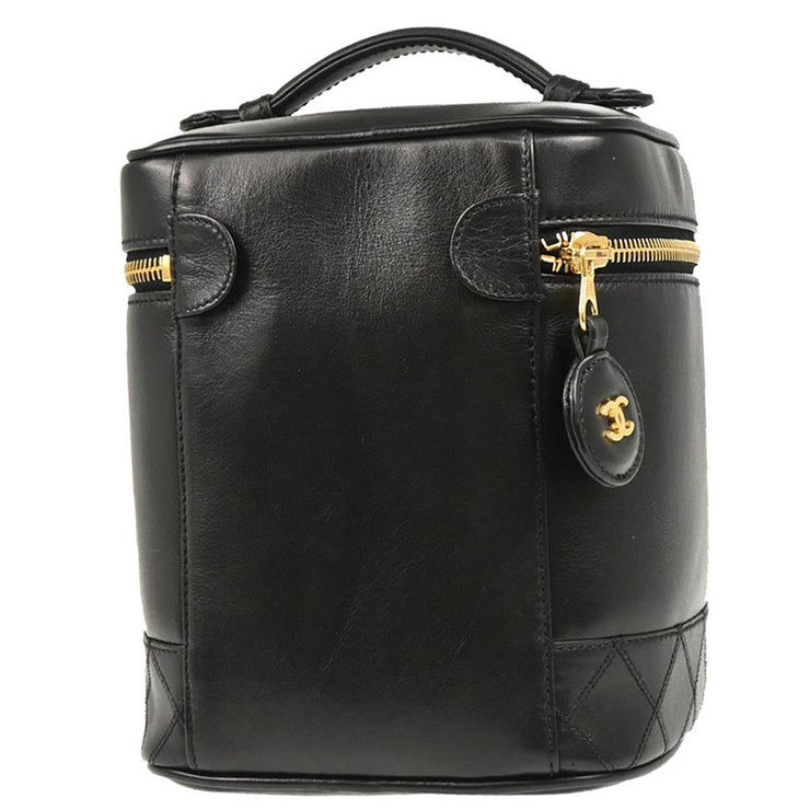 Chanel 1996-1997 Black Lambskin Vanity Handbag