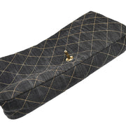 Chanel 2009-2010 Navy Denim Chain Shoulder Bag